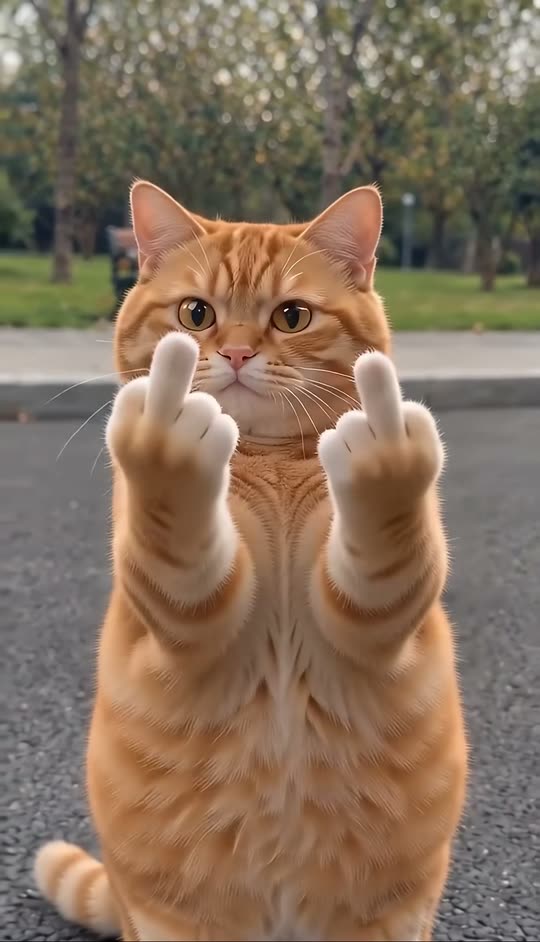 The original The cat gives two middle fingers Cat Middle Finger reel by @andrewdurant2