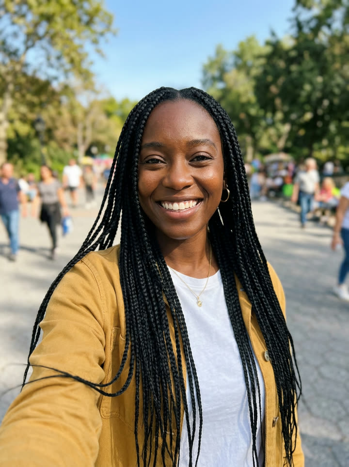 Input photo for Earth Zoom Out example (AI-made person)