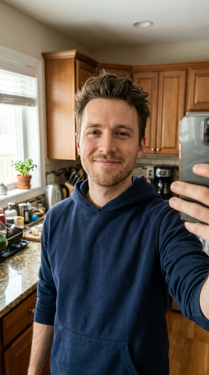 Input photo for Ghostface AI example (AI-made person)