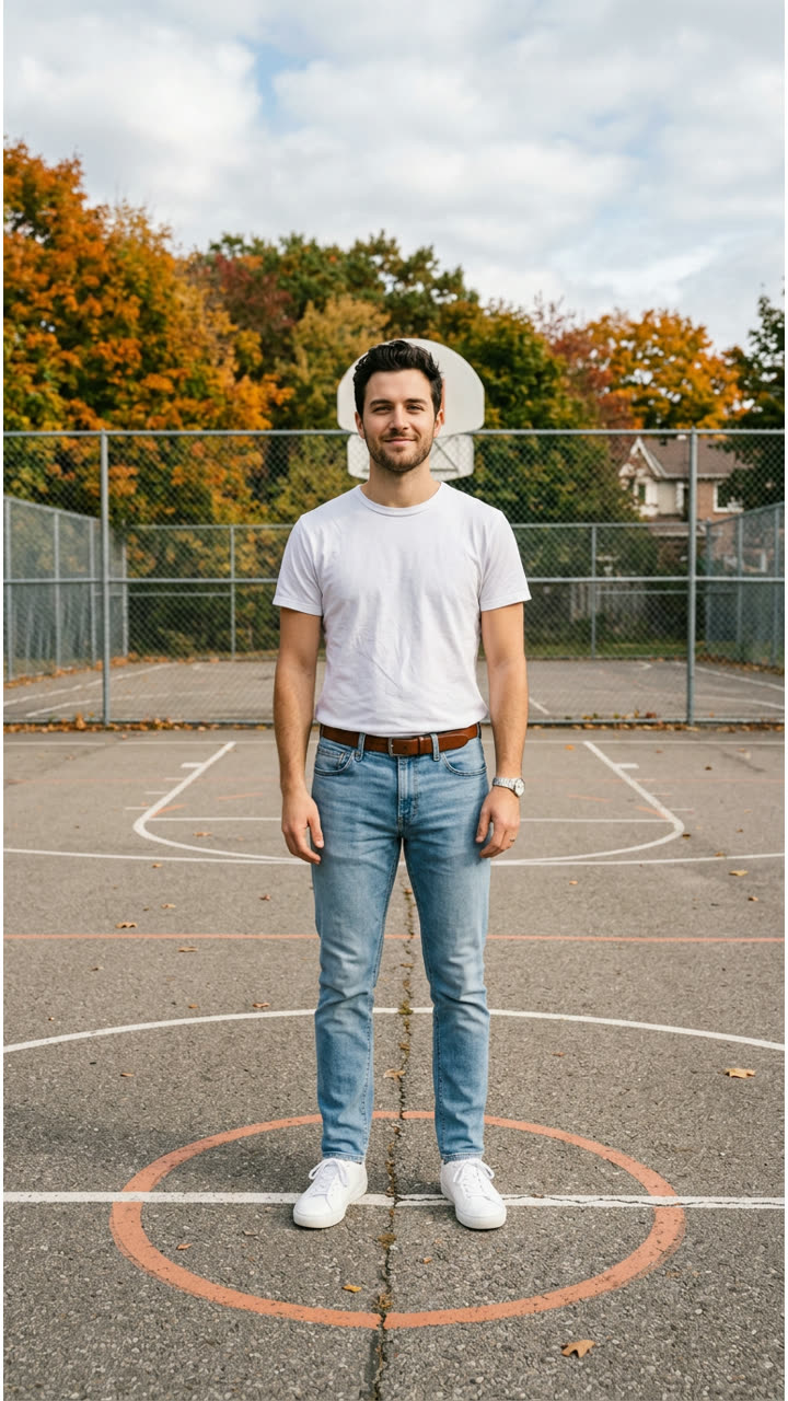 Input photo for Keep On Steppin example (AI-made person)