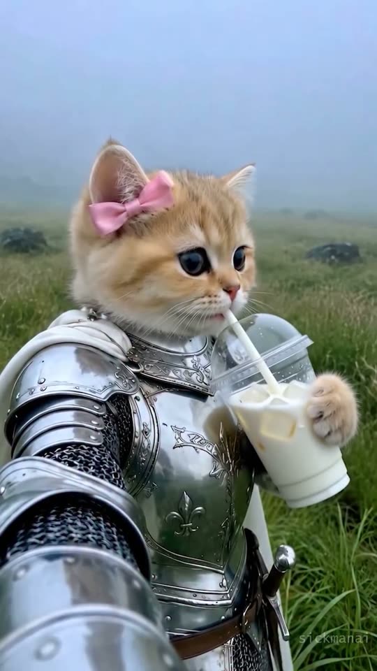 The original Dragon selfie Knight Cat reel by @sickmanai