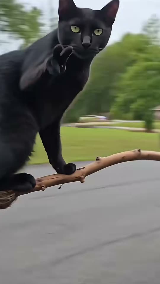The original Cat broom crash My Ride Is Here reel by @omaileyfactor
