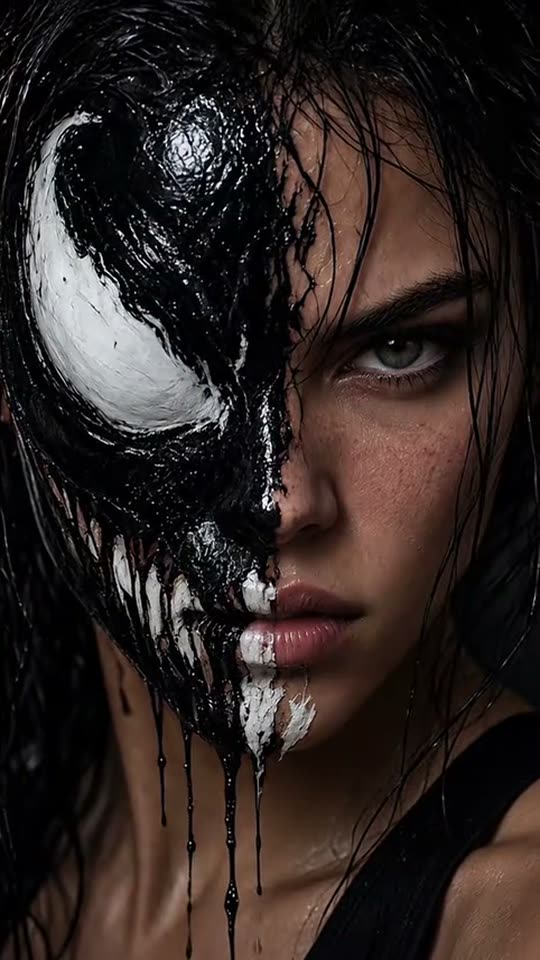 The original Venom Makeup AI reel by @avanova.fit